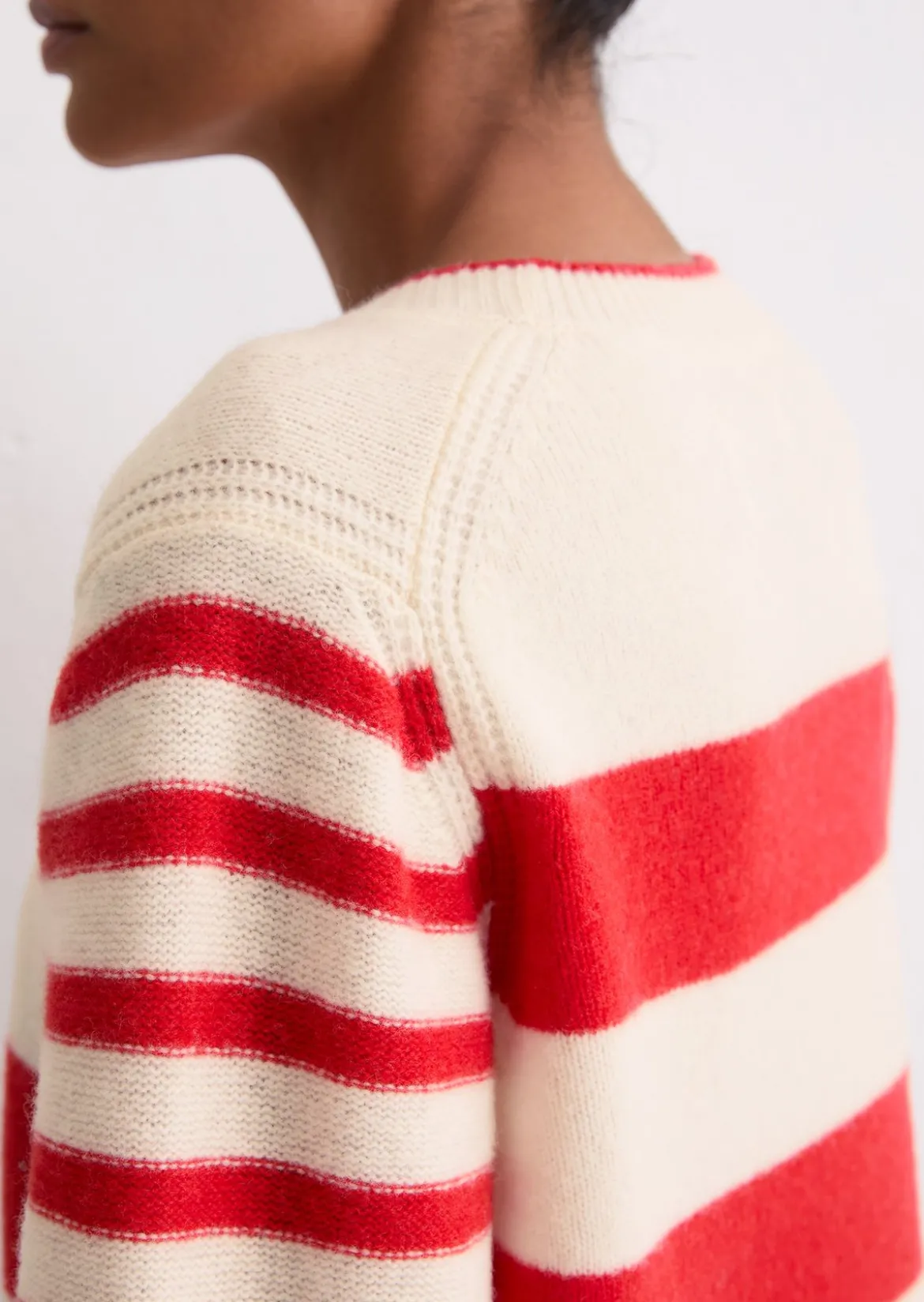 Streifen-Pullover regular aus flauschiger Lambswool