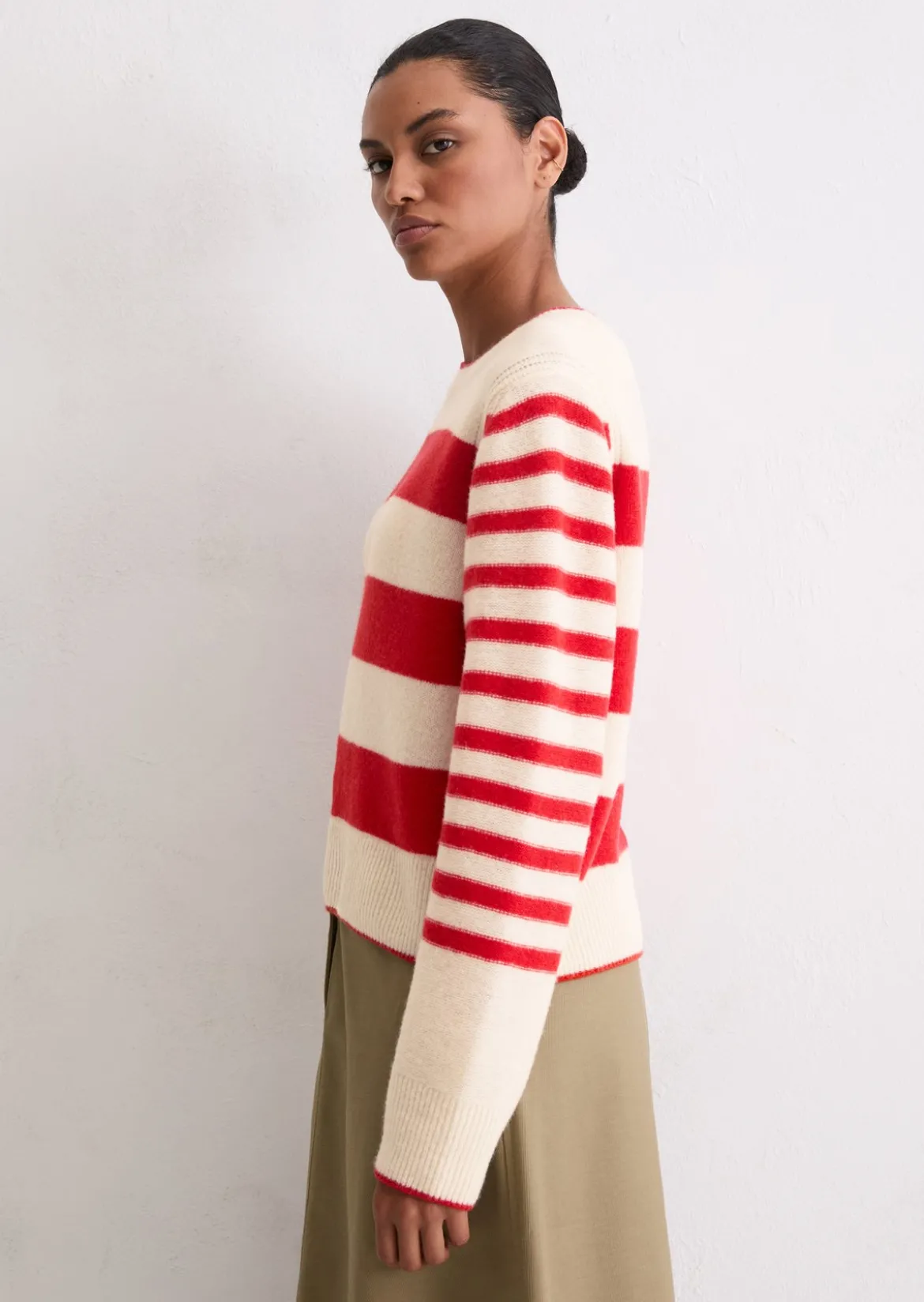 Streifen-Pullover regular aus flauschiger Lambswool