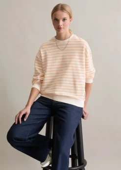 Streifen-Sweatshirt oversize aus reinem Organic Cotton