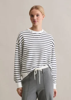 Streifen-Sweatshirt oversize aus reinem Organic Cotton
