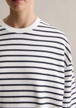 Streifen-Sweatshirt oversize aus reinem Organic Cotton