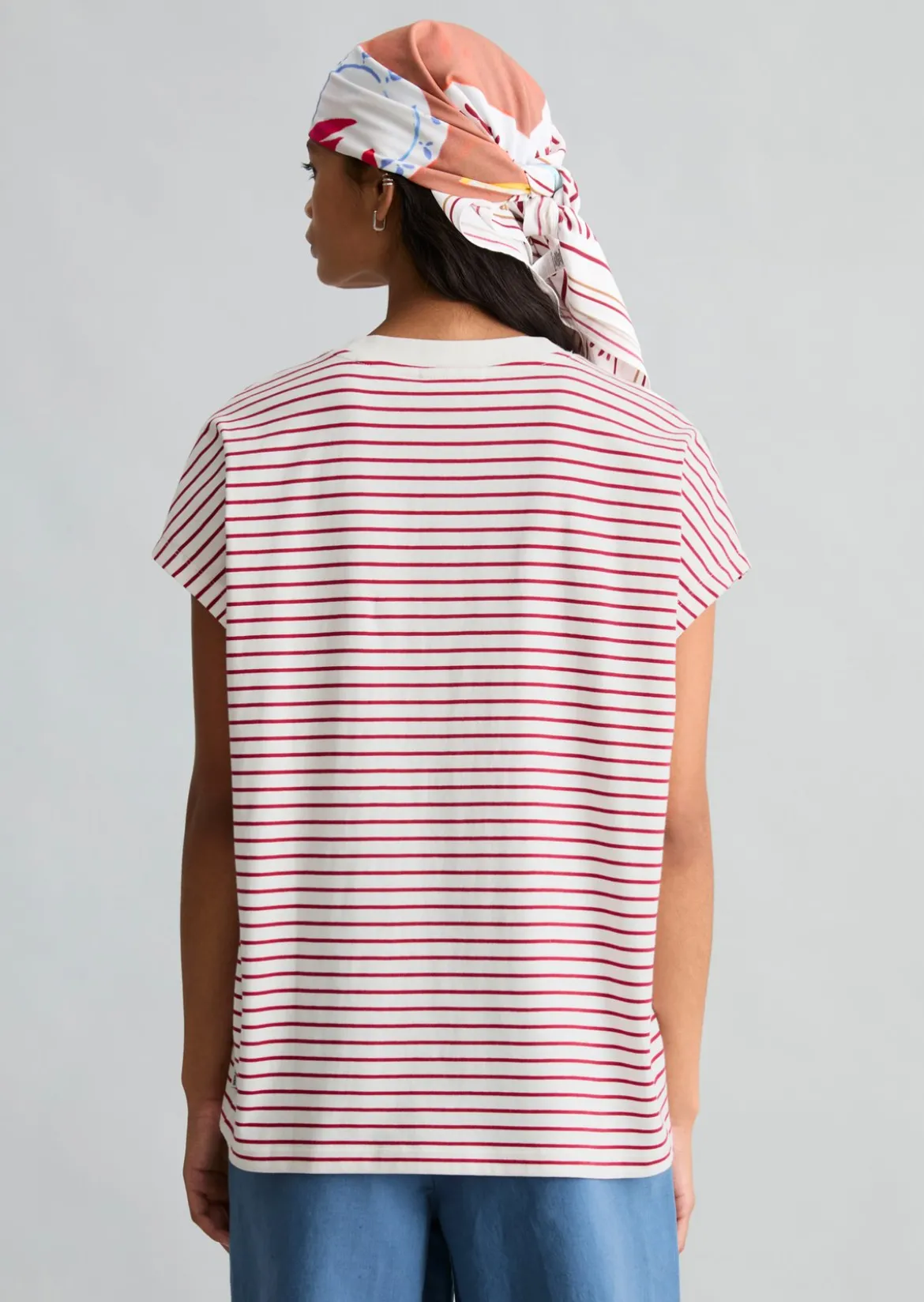 Streifen-T-Shirt relaxed aus Baumwoll-Single-Jersey