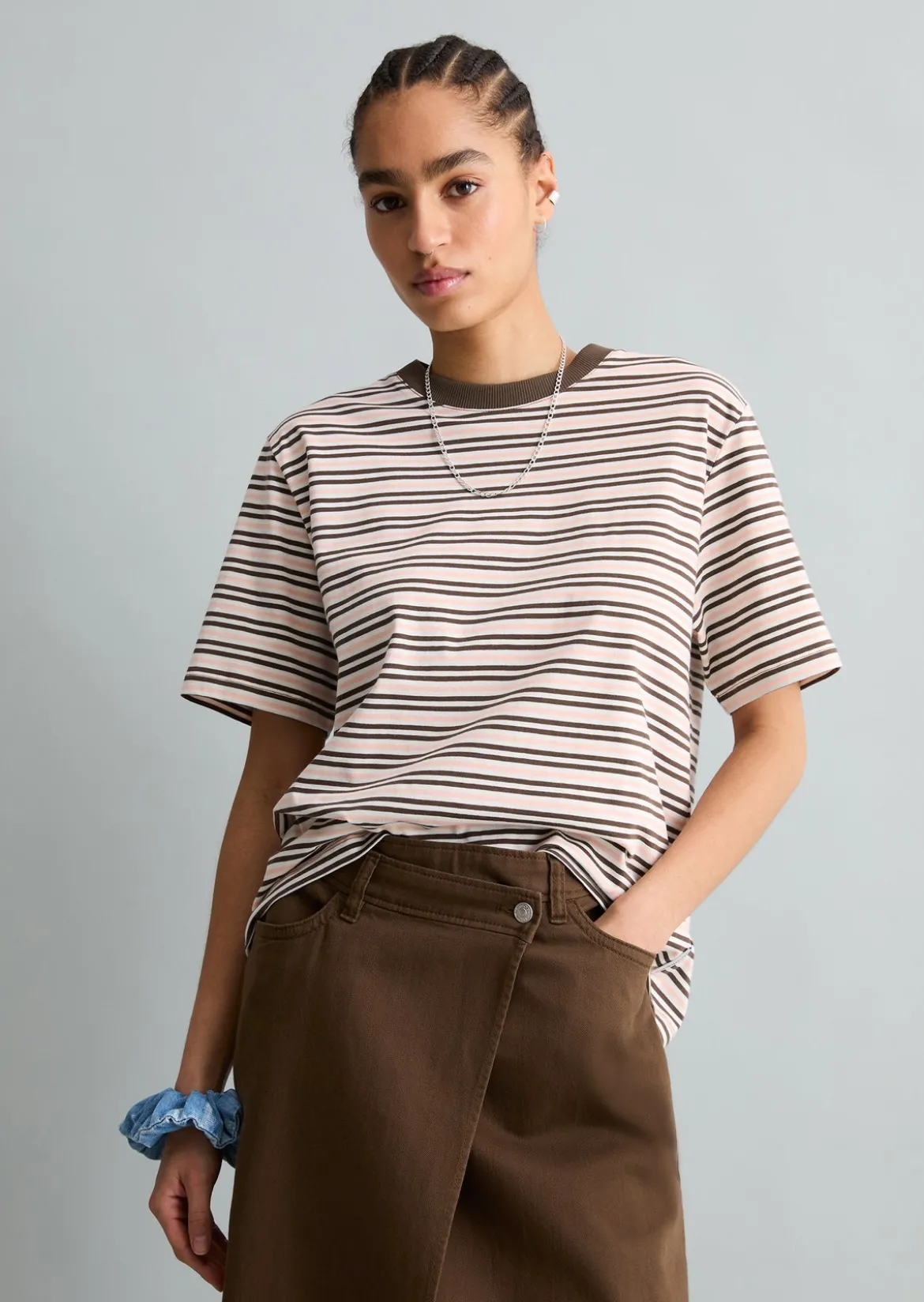 Streifen-T-Shirt relaxed aus Baumwoll-Single-Jersey