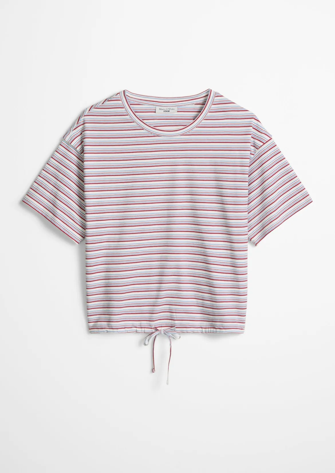 Streifen-T-Shirt relaxed mit Tunnelzug am Saum