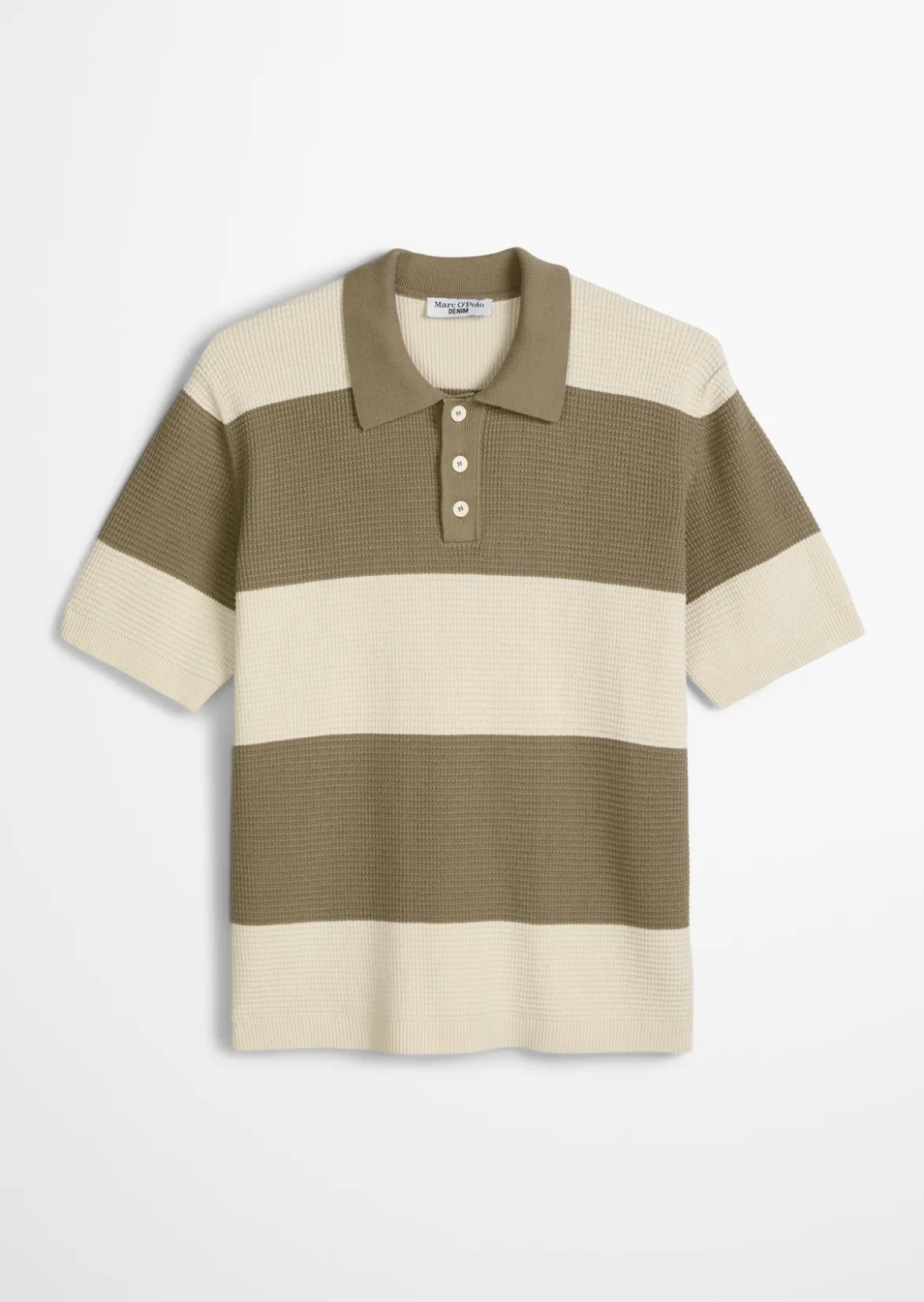Strick Poloshirt regular mit Waffelstruktur