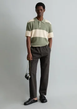 Strick Poloshirt regular mit Waffelstruktur
