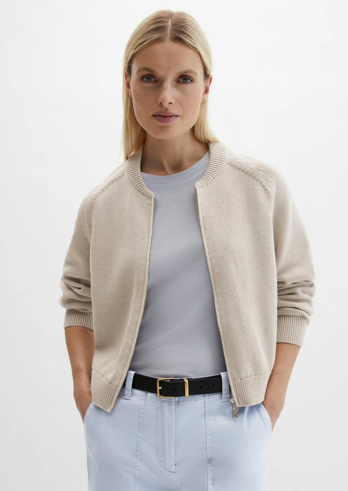 Strickblouson loose aus Heavy Weight Cotton