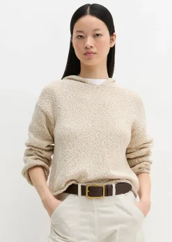 Strick-Hoodie loose cropped aus Organic-Cotton-Mix-Slub