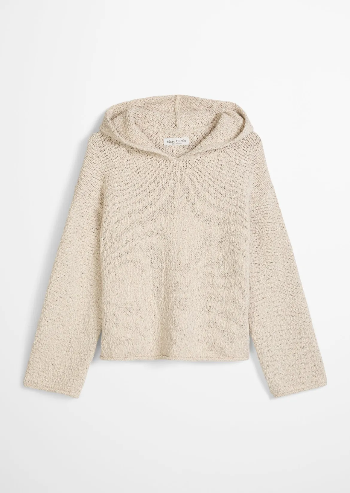Strick-Hoodie loose cropped aus Organic-Cotton-Mix-Slub
