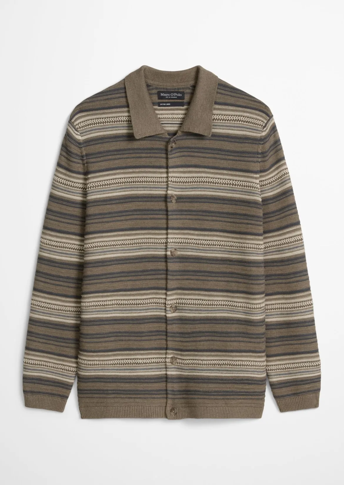 Strickjacke regular aus Bio-Baumwolle und Leinen
