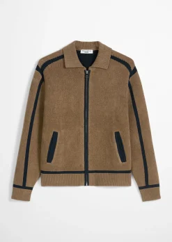 Strickjacke regular aus weichem Bio-Baumwoll-Chenille