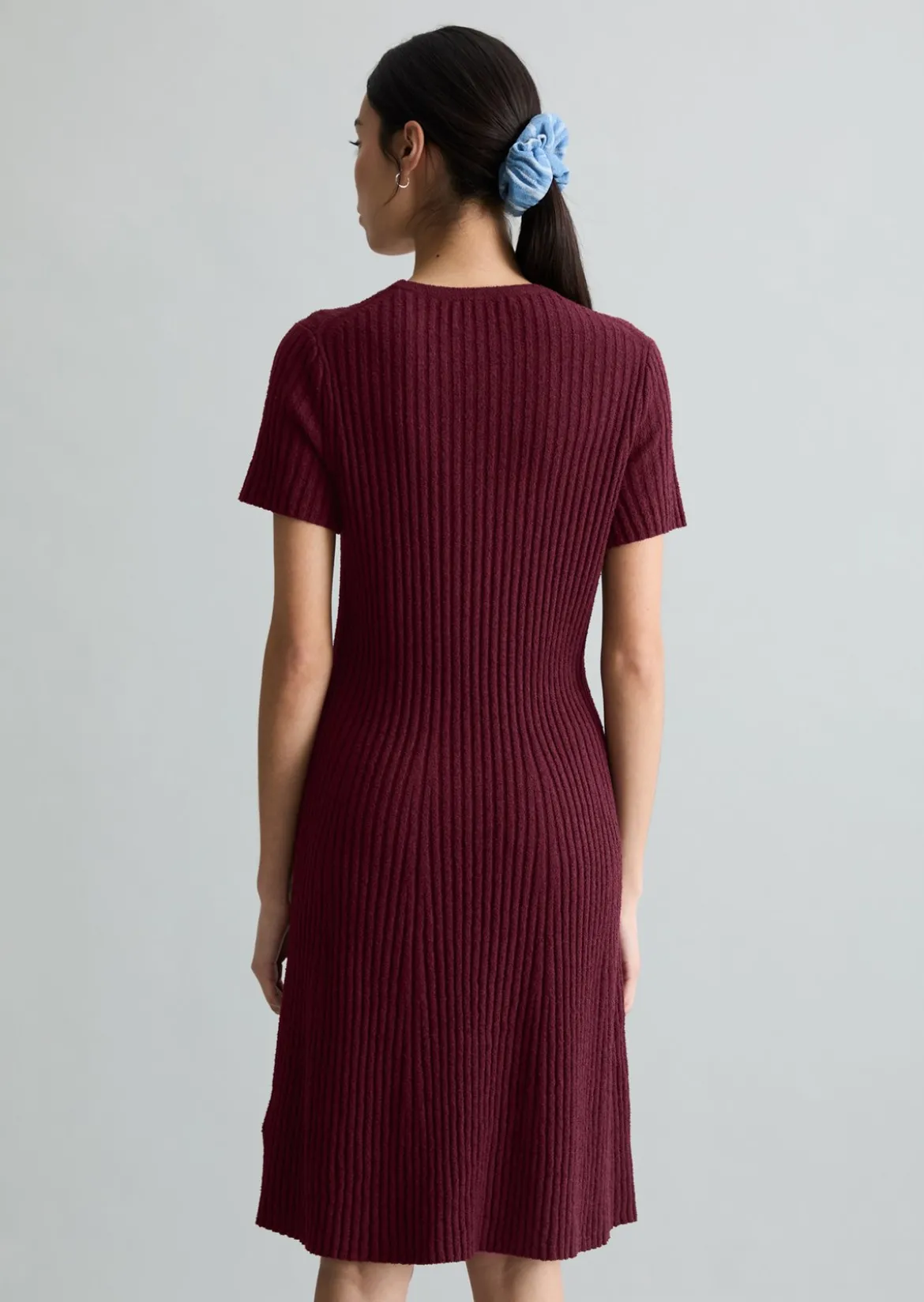 Strickkleid slim aus geripptem Organic Cotton-Mix