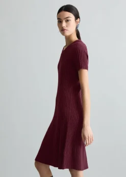 Strickkleid slim aus geripptem Organic Cotton-Mix