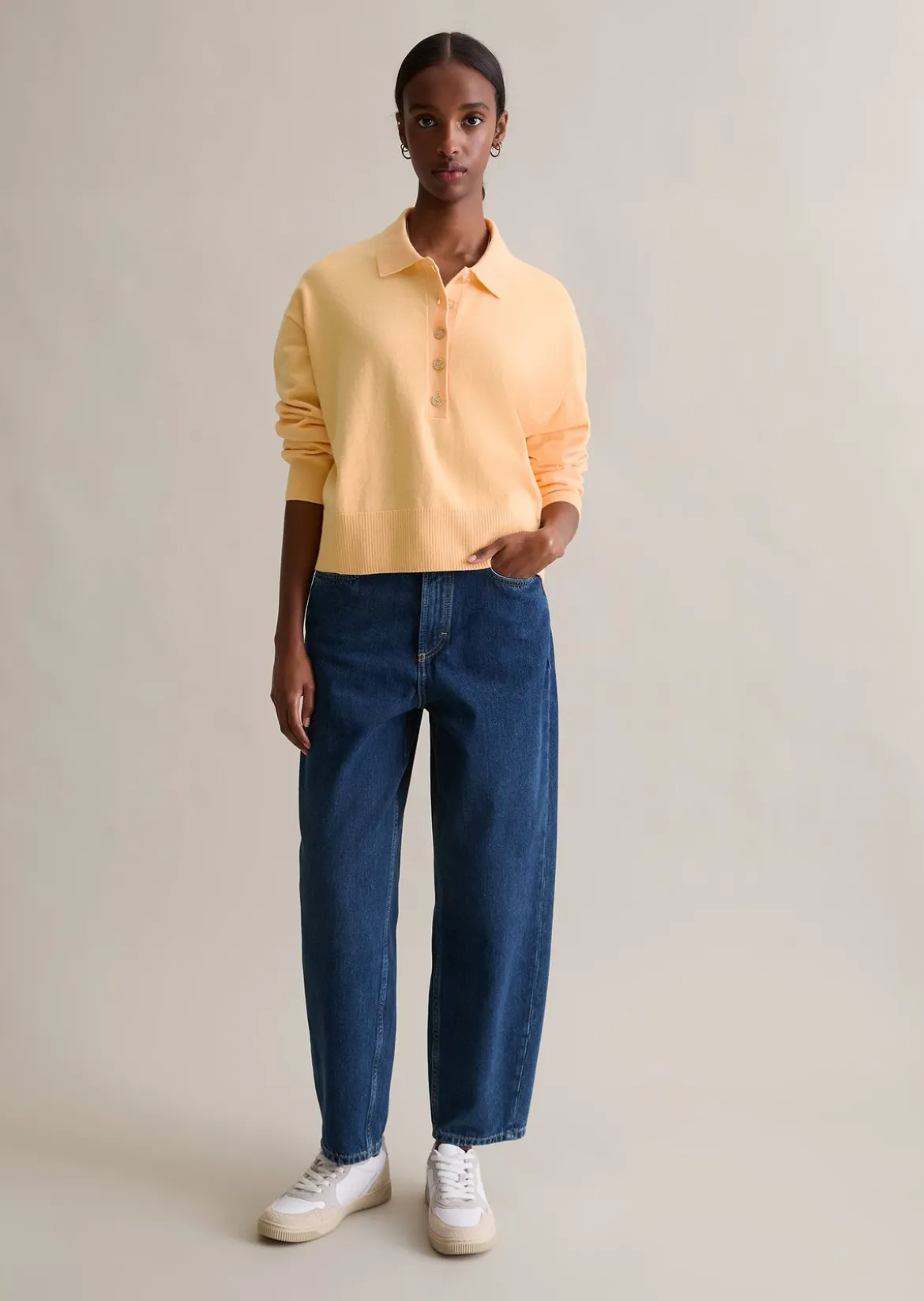 Strickpolo relaxed aus Soft Cotton Stretch