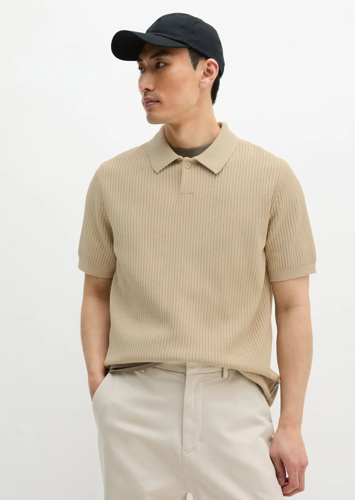 Strick-Poloshirt regular aus reiner Bio-Baumwolle