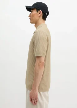 Strick-Poloshirt regular aus reiner Bio-Baumwolle