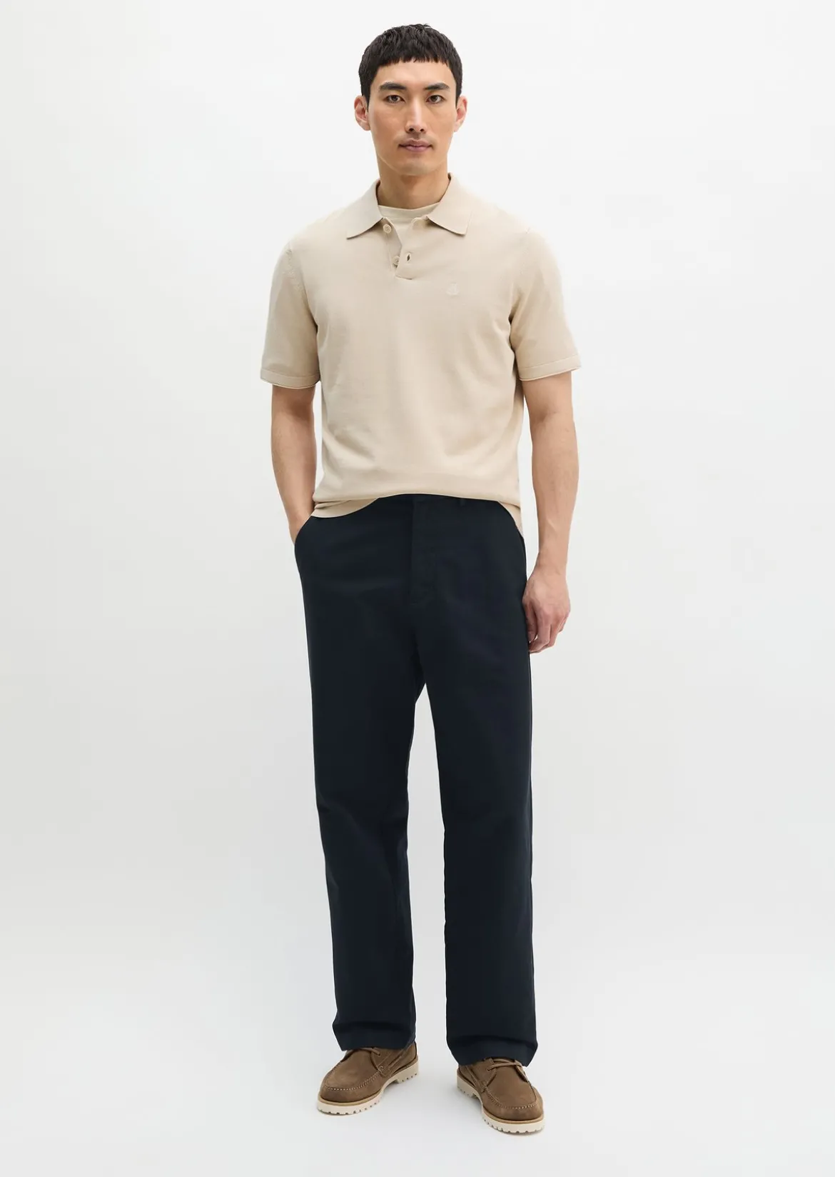Strick-Poloshirt regular aus zertifizierter Bio-Baumwolle