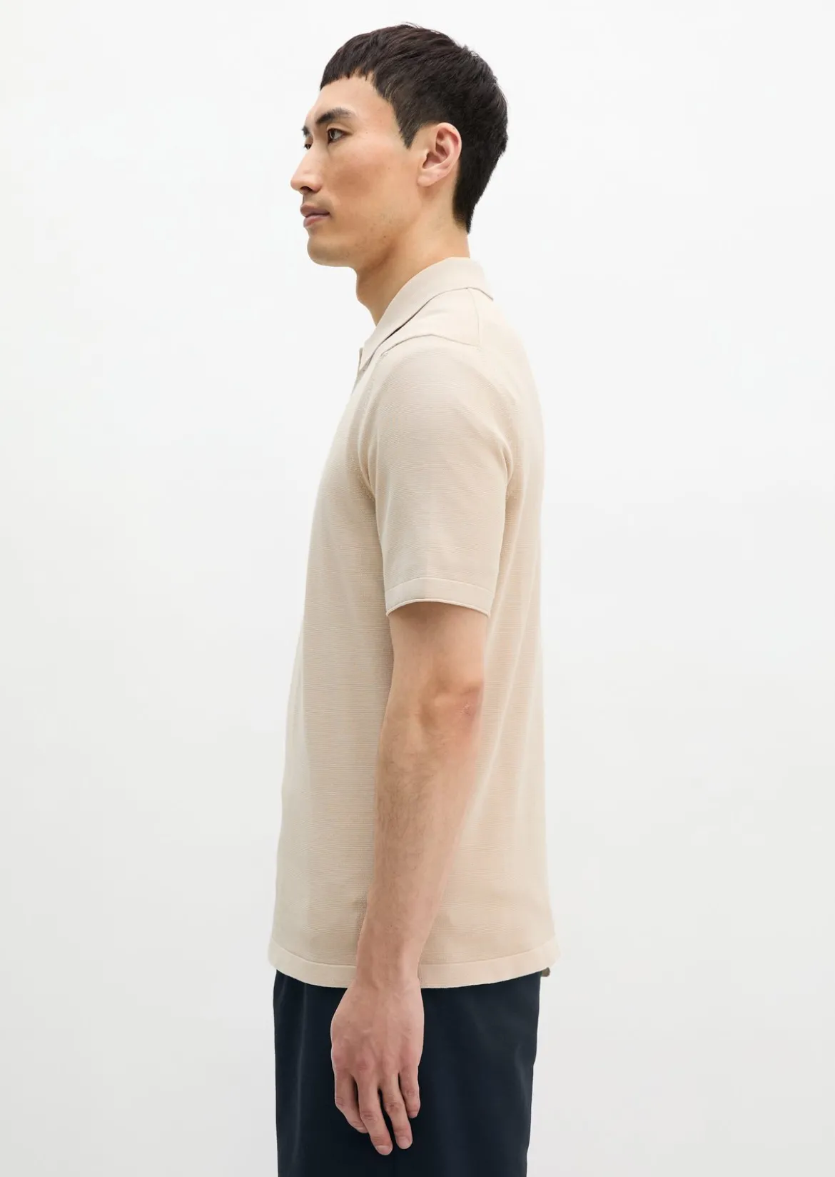 Strick-Poloshirt regular aus zertifizierter Bio-Baumwolle