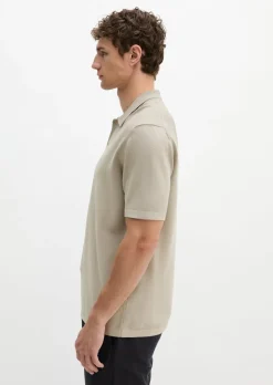 Strick-Poloshirt regular aus reiner Bio-Baumwolle