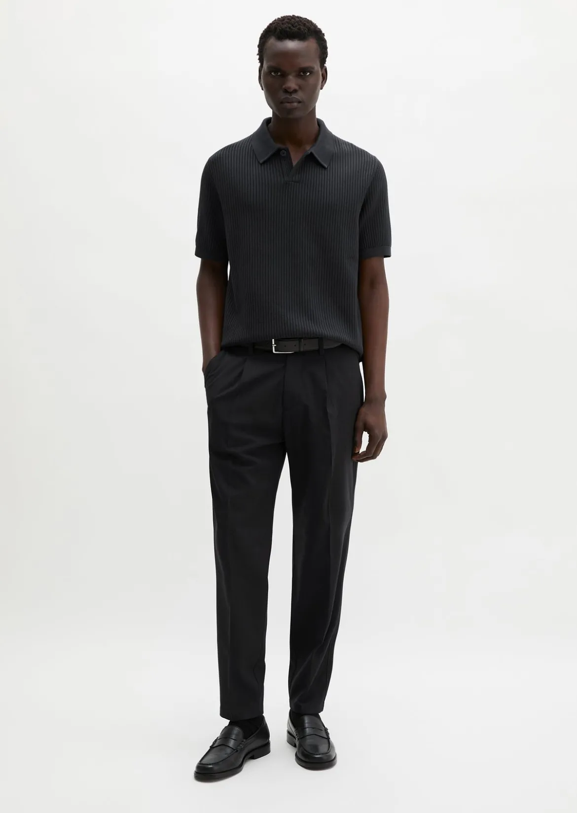 Strick-Poloshirt regular aus reiner Bio-Baumwolle