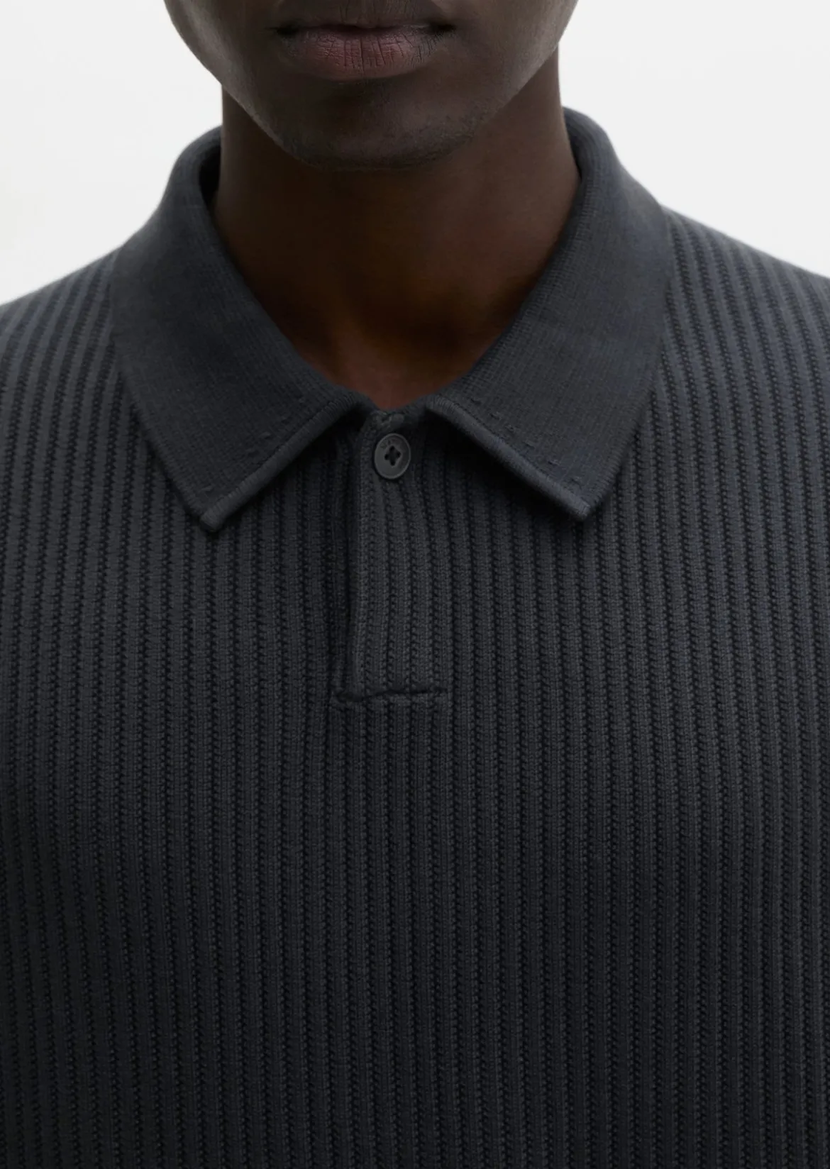 Strick-Poloshirt regular aus reiner Bio-Baumwolle