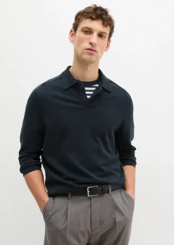Strick-Poloshirt regular aus zertifizierter Bio-Baumwolle