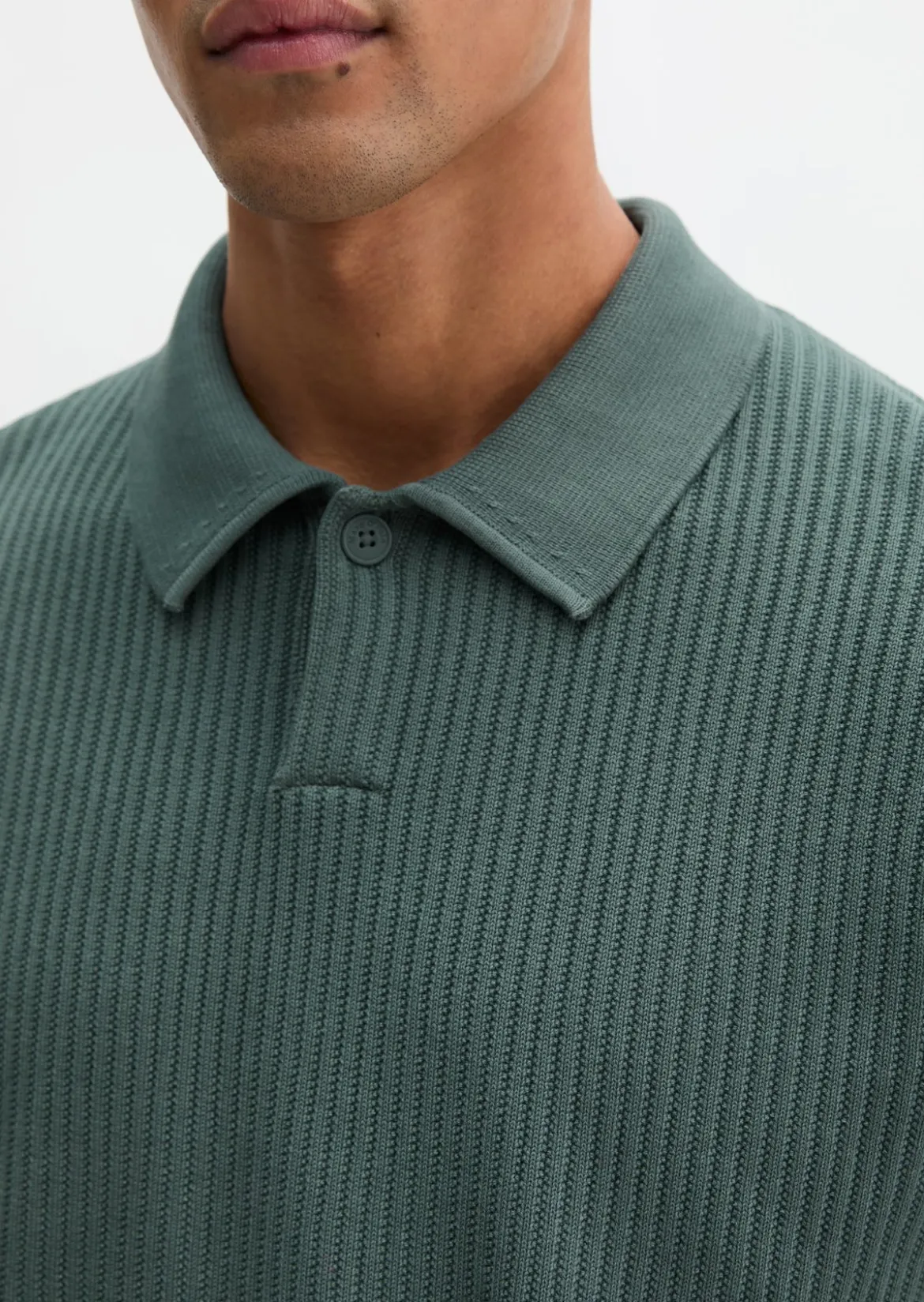Strick-Poloshirt regular aus reiner Bio-Baumwolle