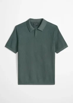 Strick-Poloshirt regular aus reiner Bio-Baumwolle