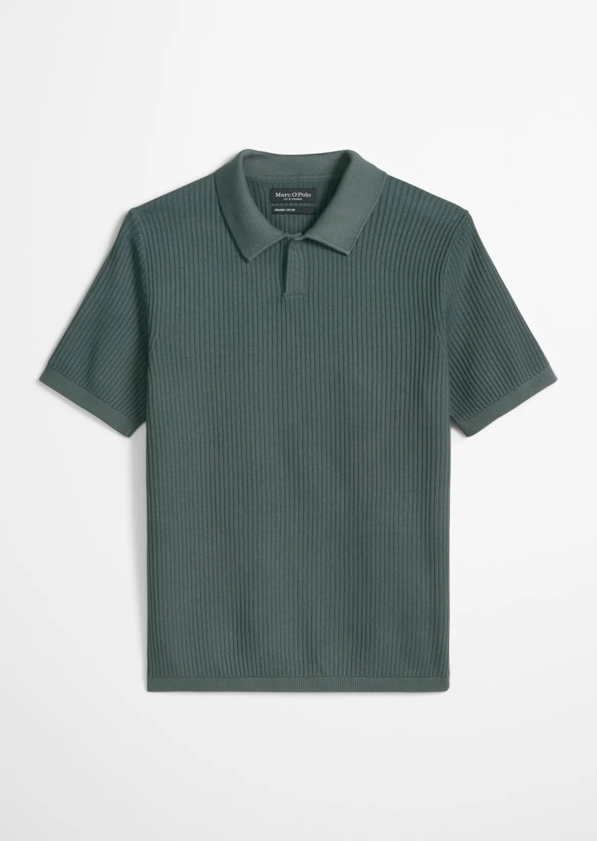 Strick-Poloshirt regular aus reiner Bio-Baumwolle
