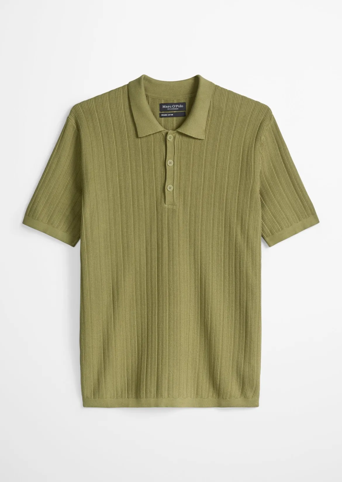 Strick-Poloshirt regular mit vertikaler Strickstruktur