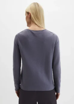 Strickpullover slim aus softem Organic Cotton