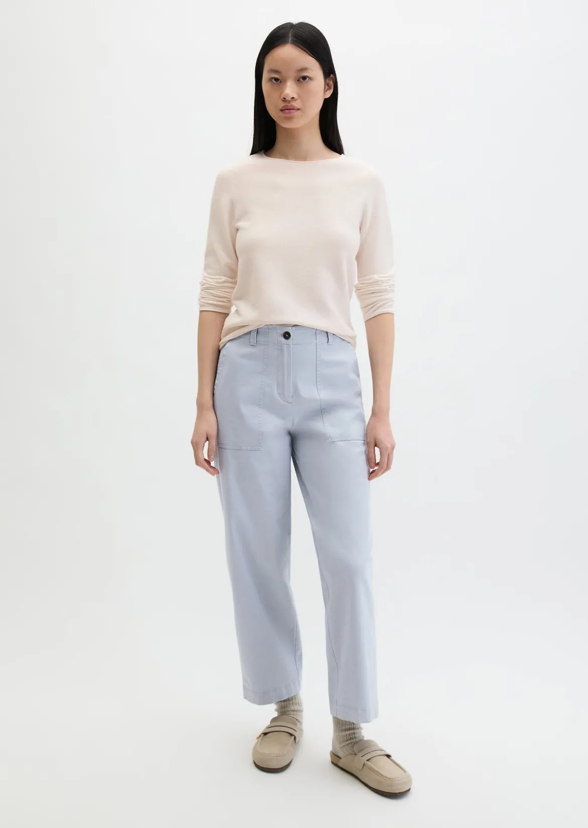 Strickpullover slim aus softem Organic Cotton