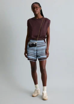 Strickshorts regular aus garngefärbtem Bändchengarn