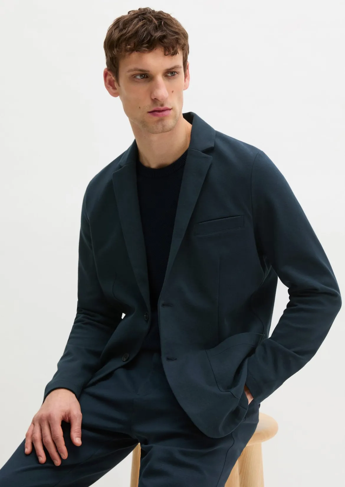 Sweatblazer regular mit Jersey-Griff
