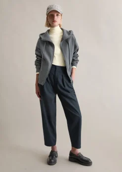 Sweatjacke mit Kapuze relaxed mit kuschelig gerauter Innenseite