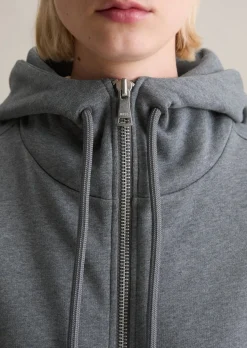Sweatjacke mit Kapuze relaxed mit kuschelig gerauter Innenseite