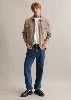 Sweat-Overshirt relaxed aus Bio-Baumwolle mit feiner Struktur