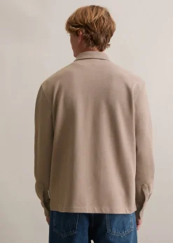 Sweat-Overshirt relaxed aus Bio-Baumwolle mit feiner Struktur