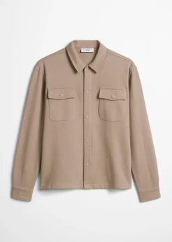 Sweat-Overshirt relaxed aus Bio-Baumwolle mit feiner Struktur