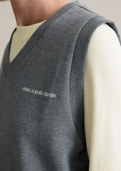 Sweat-Pullunder im College-Stil regular mit kuschelig gerauter Innenseite