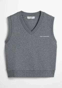 Sweat-Pullunder im College-Stil regular mit kuschelig gerauter Innenseite