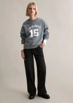 Sweatshirt im College-Stil relaxed mit kuschelig gerauter Innenseite