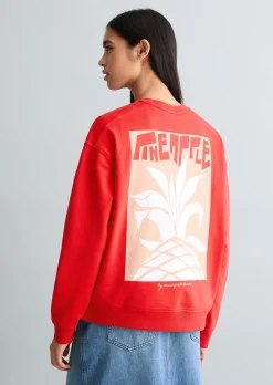 Sweatshirt oversized mit markantem Rückenprint
