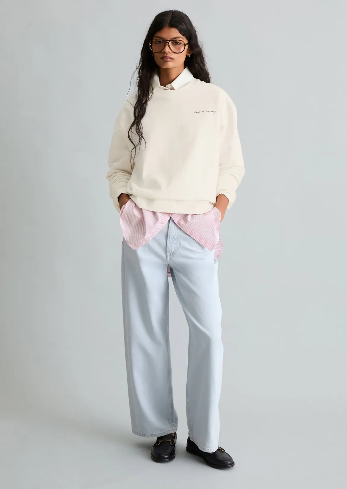 Sweatshirt oversized mit markantem Rückenprint