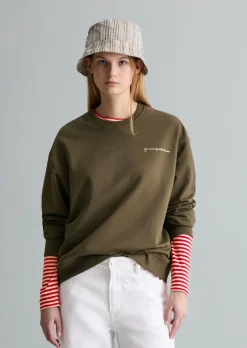 Sweatshirt oversized mit markantem Rückenprint