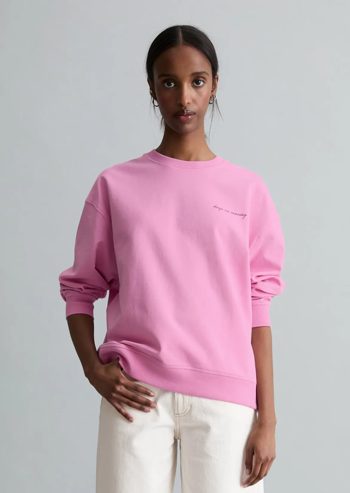 Sweatshirt oversized mit markantem Rückenprint