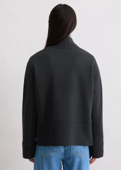 Sweatshirt relaxed mit breitem Rippstrick-Bund