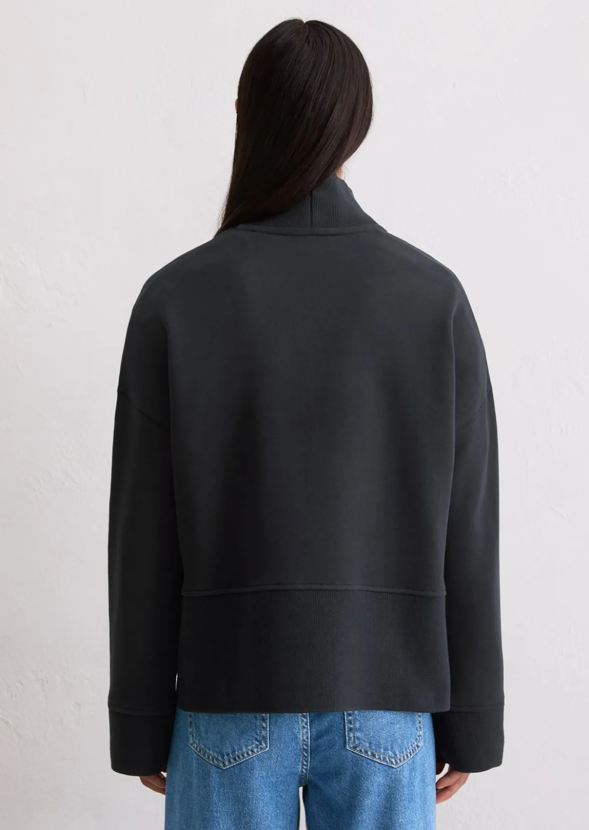 Sweatshirt relaxed mit breitem Rippstrick-Bund