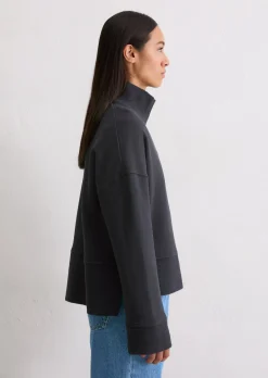Sweatshirt relaxed mit breitem Rippstrick-Bund