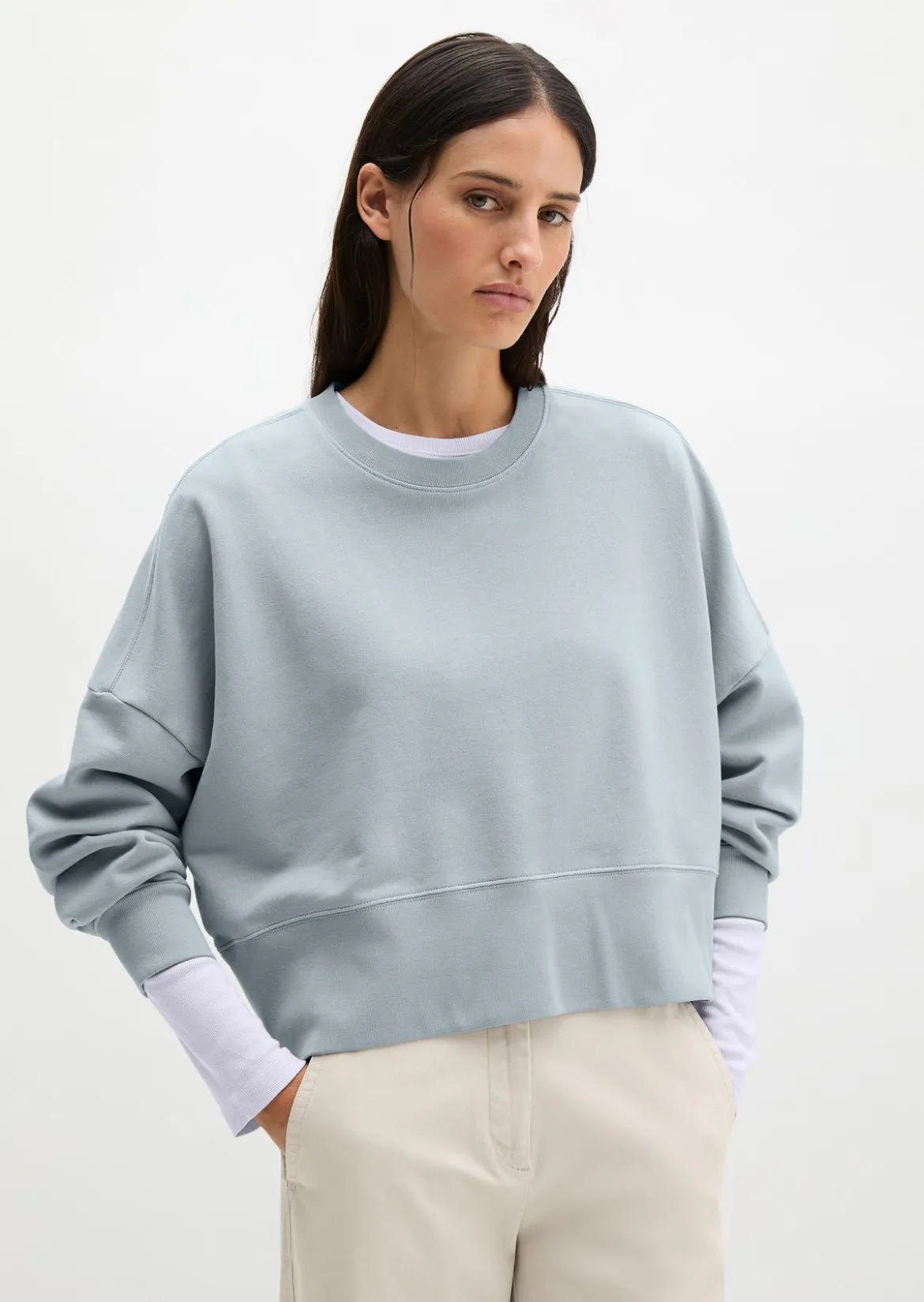 Sweatshirt relaxed mit recycelter Baumwolle
